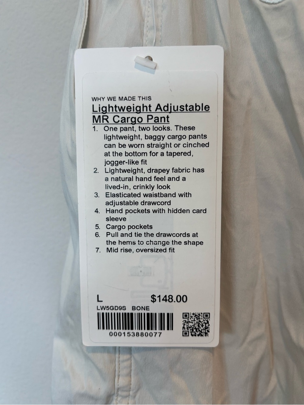 lululemon athletica Lightweight Adjustable MR Cargo Pants in Off-White - Picture 6 of 7